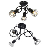 3 Heads Pendant Light Hollow Iron Ceiling Lamp Base for Bedroom Dining Room Living Room for E14 Bulb 85‑265V - Extra Image