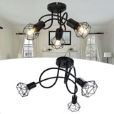 3 Heads Pendant Light Hollow Iron Ceiling Lamp Base for Bedroom Dining Room Living Room for E14 Bulb 85‑265V - Extra Image
