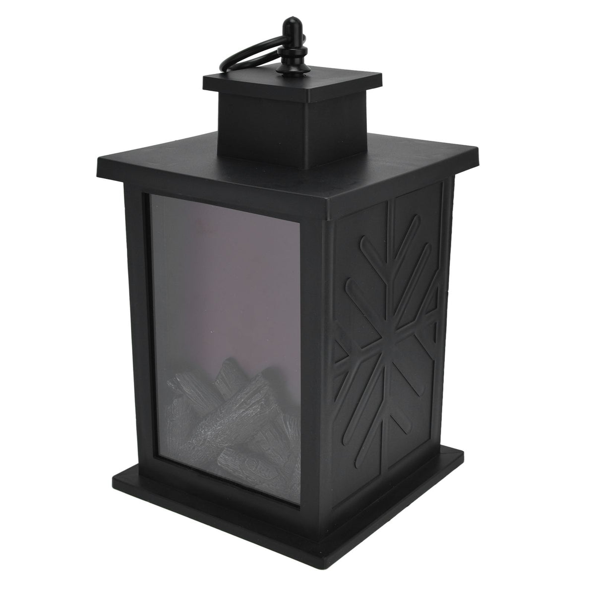 Fireplace Lantern LED Portable Hanging Handle Simulation Decoration Survival Kit Warm Light