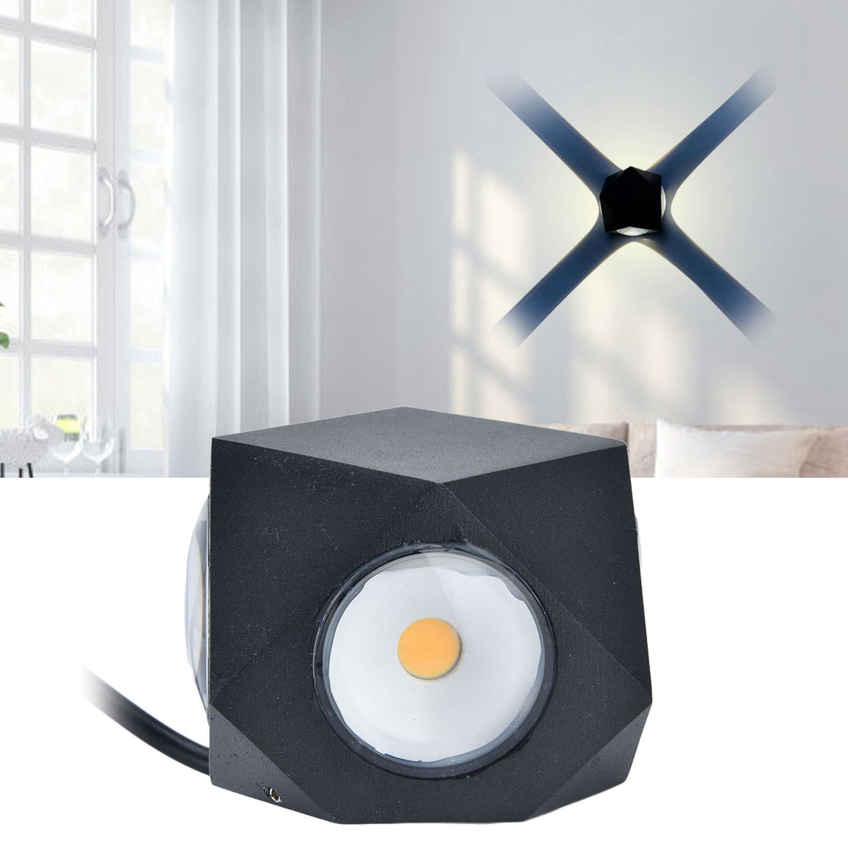 LED Wall Light 12W Aluminum Wall Lamp Corridor Decorative Wall Lamp for Living Room Hotel AC85‑265V
