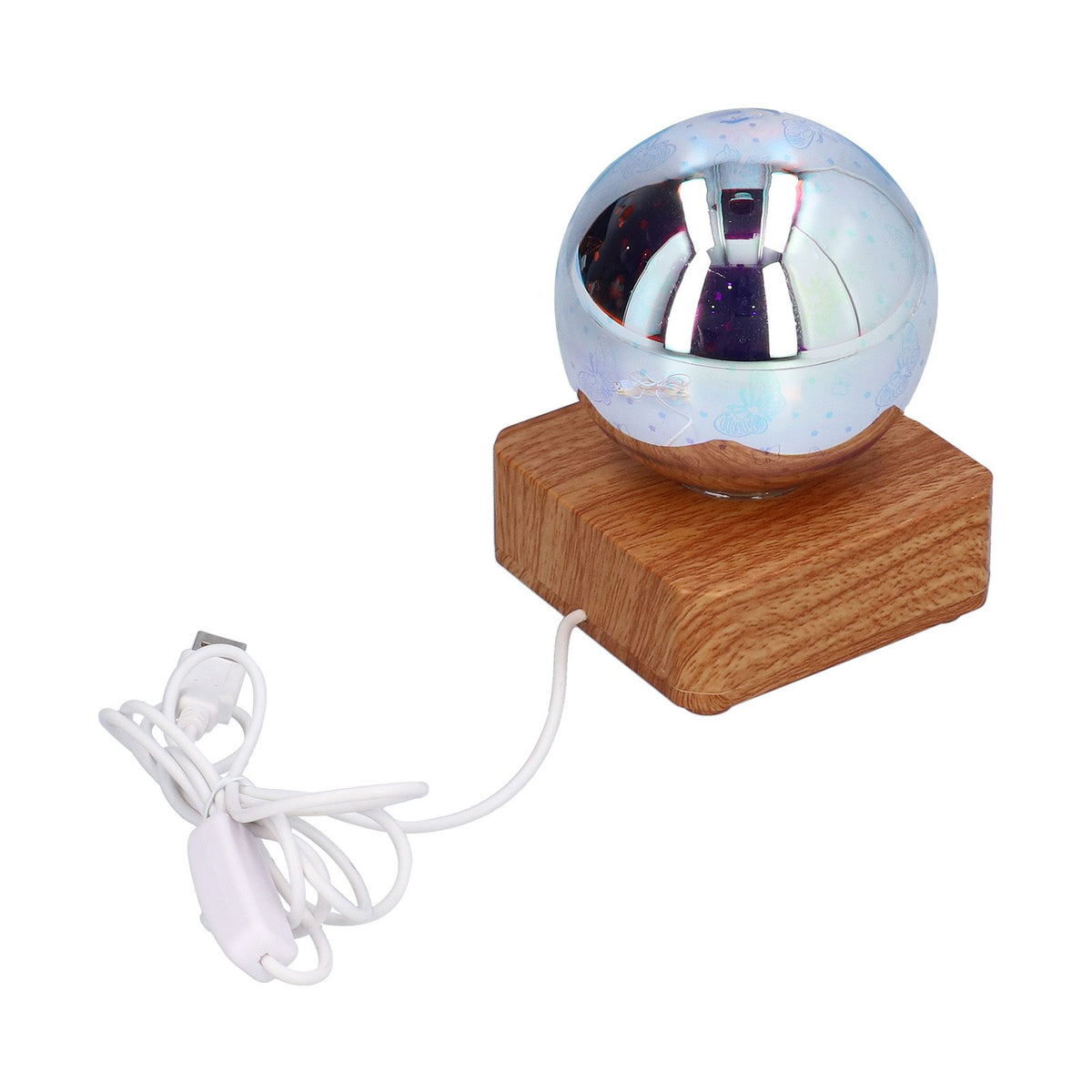 LED Night Light USB Interface Glass Ball Projection Lamp RGB Table Decoration for Home