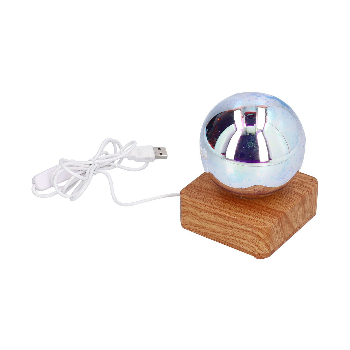 LED Night Light USB Interface Glass Ball Projection Lamp RGB Table Decoration for Home