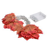 Maple Leaves String Lights LED Fall Lighted Garland Thanksgiving Decorations 9.8ft Warm Light - Front View