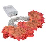 Maple Leaves String Lights LED Fall Lighted Garland Thanksgiving Decorations 9.8ft Warm Light - Low Angle