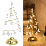 Christmas Tree Crystal Table Light LED Christmas Tree Table Lamp for Bedroom Bathroom Stair Warm Gold