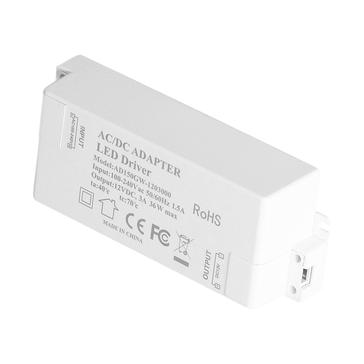 36W LED Driver Input AC100-240V Output DC12V 3A DIY Indoor Lamp Driver Transformer for G4 MR11 MR16