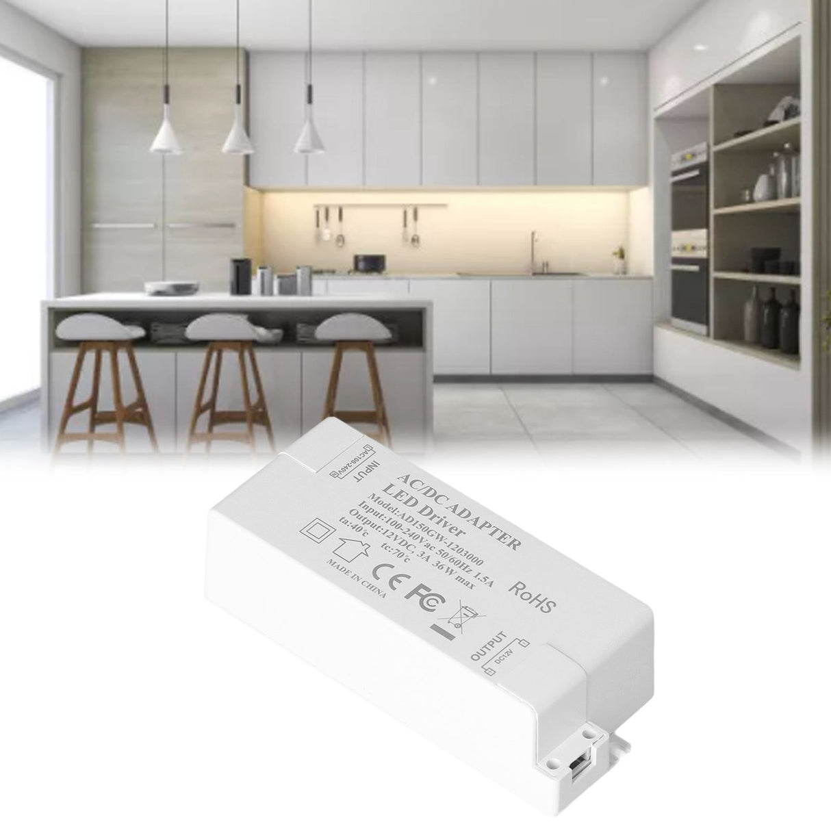 36W LED Driver Input AC100-240V Output DC12V 3A DIY Indoor Lamp Driver Transformer for G4 MR11 MR16