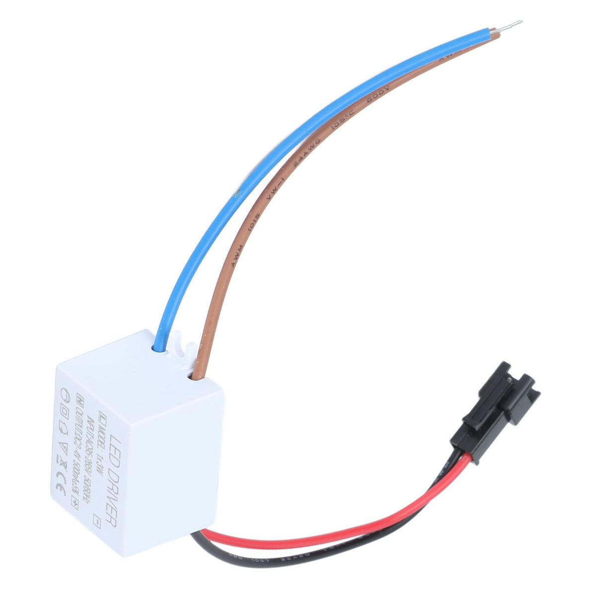 500mA 1X3W LED Driver Power Supply Driver Connector LED Lamp Transformer Input AC95‑265V Output 2‑4VDC