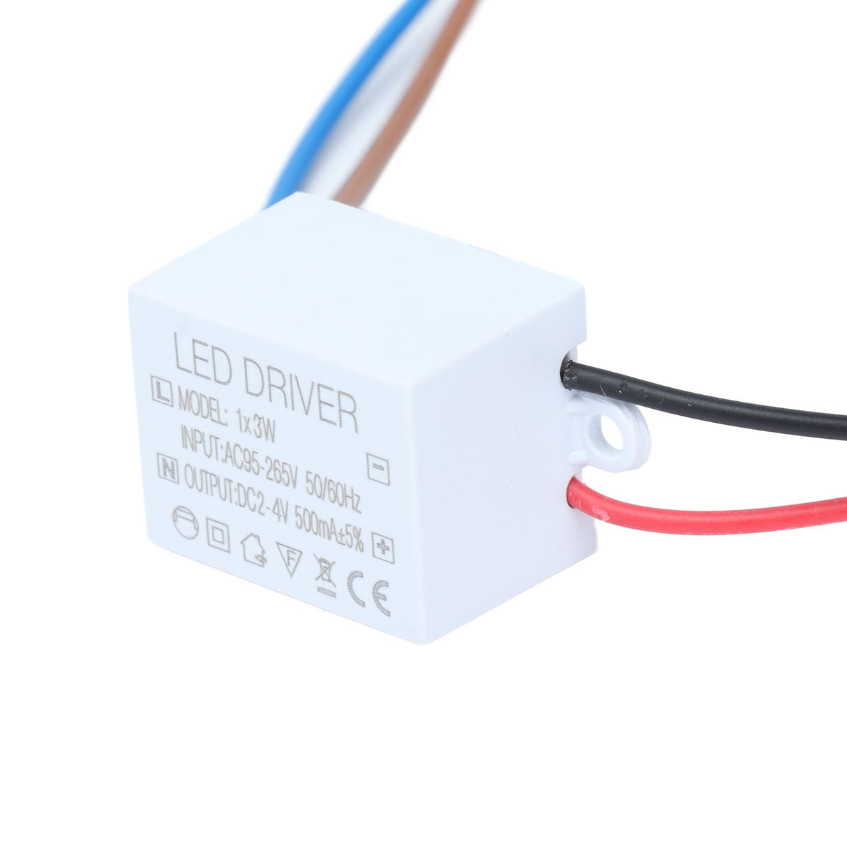 500mA 1X3W LED Driver Power Supply Driver Connector LED Lamp Transformer Input AC95‑265V Output 2‑4VDC