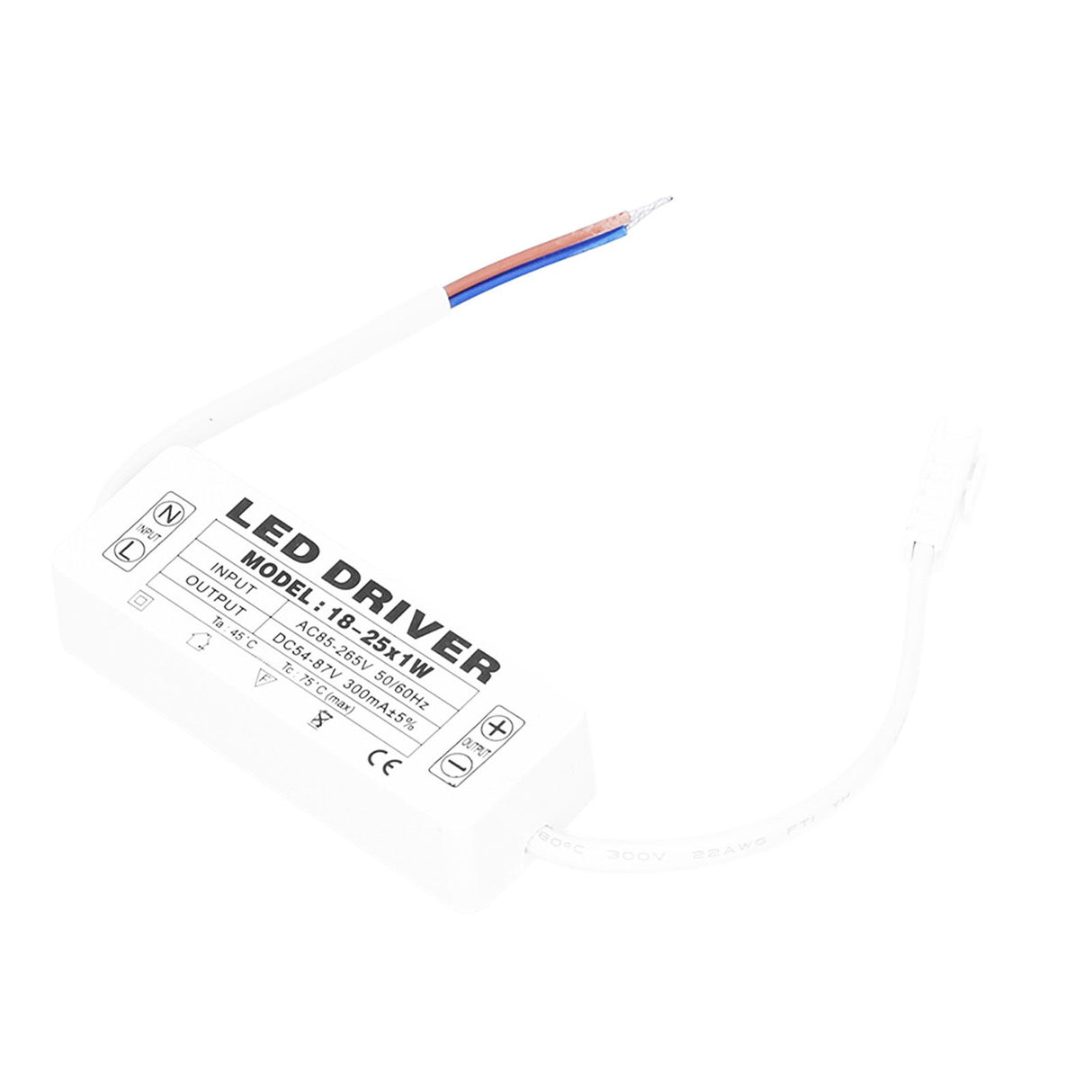 18‑25X1W LED Driver Constant Current 300mA Input AC85‑265V Output 54‑87VDC LED Driver Transformer