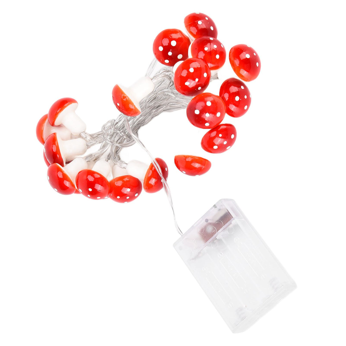 LED Light String 7.2ft 20 Red Muschroom Dedor LED String Light for Christmas Indoor Outdoor Decoration