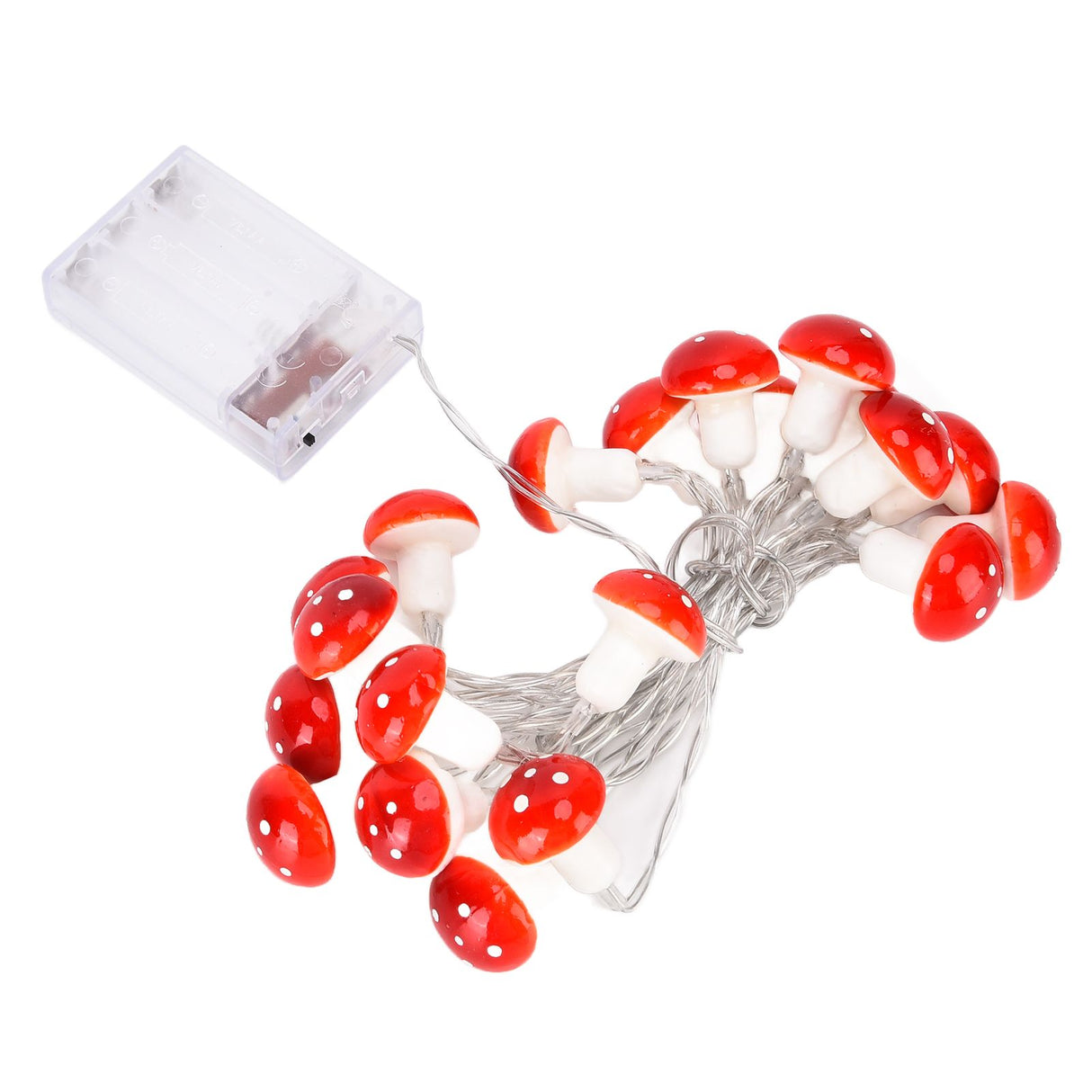 LED Light String 7.2ft 20 Red Muschroom Dedor LED String Light for Christmas Indoor Outdoor Decoration