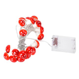 LED Light String 7.2ft 20 Red Muschroom Dedor LED String Light for Christmas Indoor Outdoor Decoration