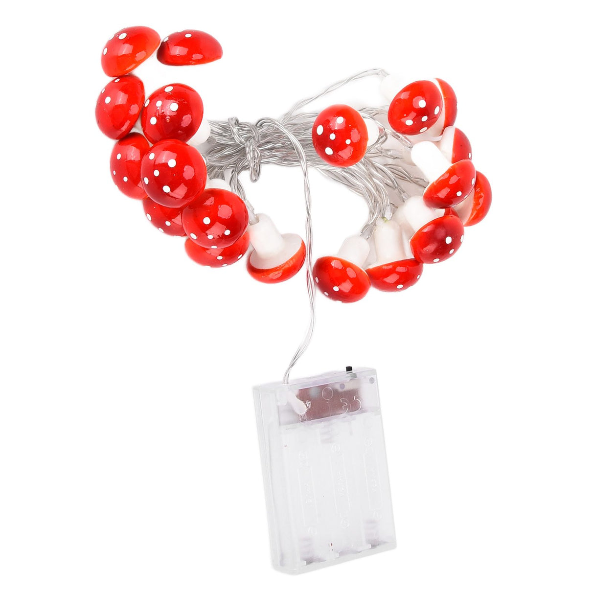 LED Light String 7.2ft 20 Red Muschroom Dedor LED String Light for Christmas Indoor Outdoor Decoration