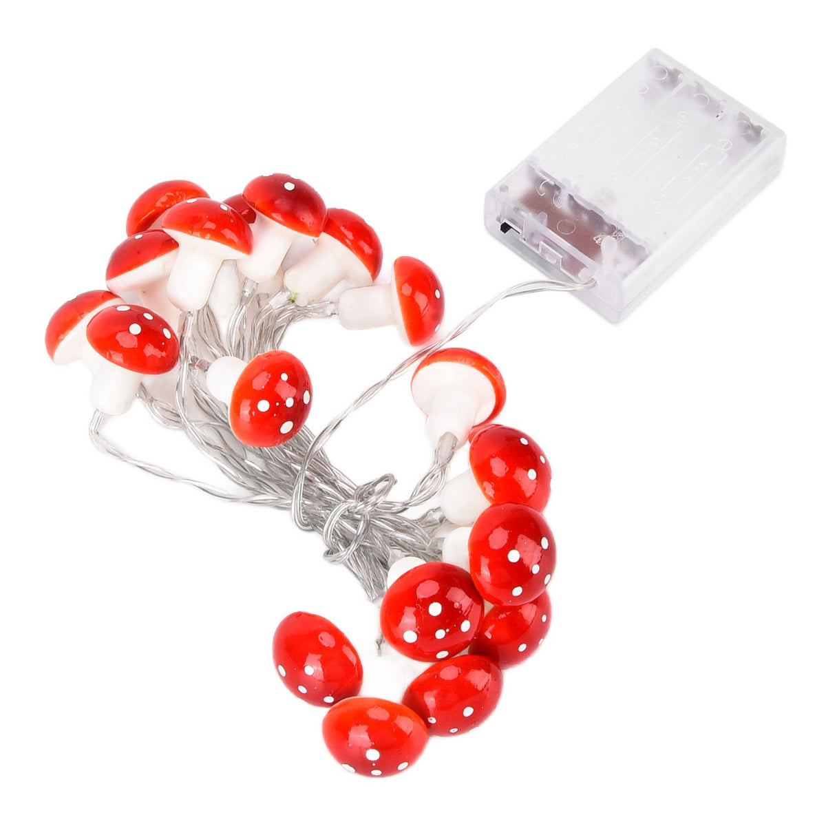 LED Light String 7.2ft 20 Red Muschroom Dedor LED String Light for Christmas Indoor Outdoor Decoration