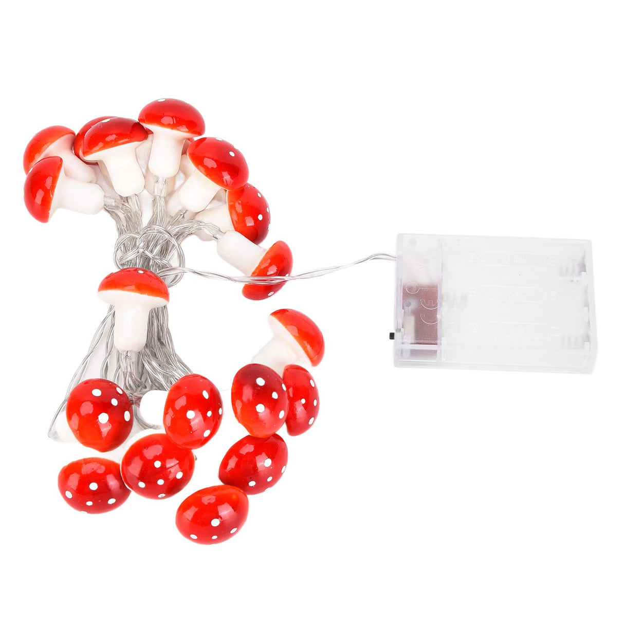 LED Light String 7.2ft 20 Red Muschroom Dedor LED String Light for Christmas Indoor Outdoor Decoration