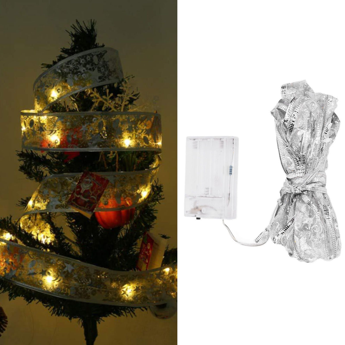 Ribbon String Lights 40LED Decorative Light Strings for Festival Holiday Party Decoration Battery Operated