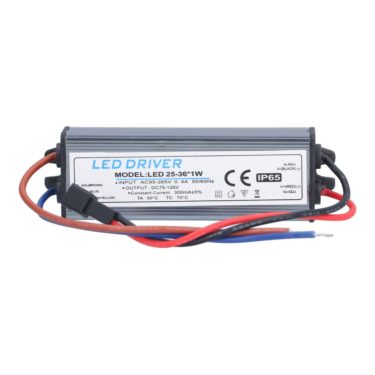 LED Driver Light Transformer DIY Lamp Driving Power Supply AC95‑265V DC75‑126V 25‑36x1W 300mA