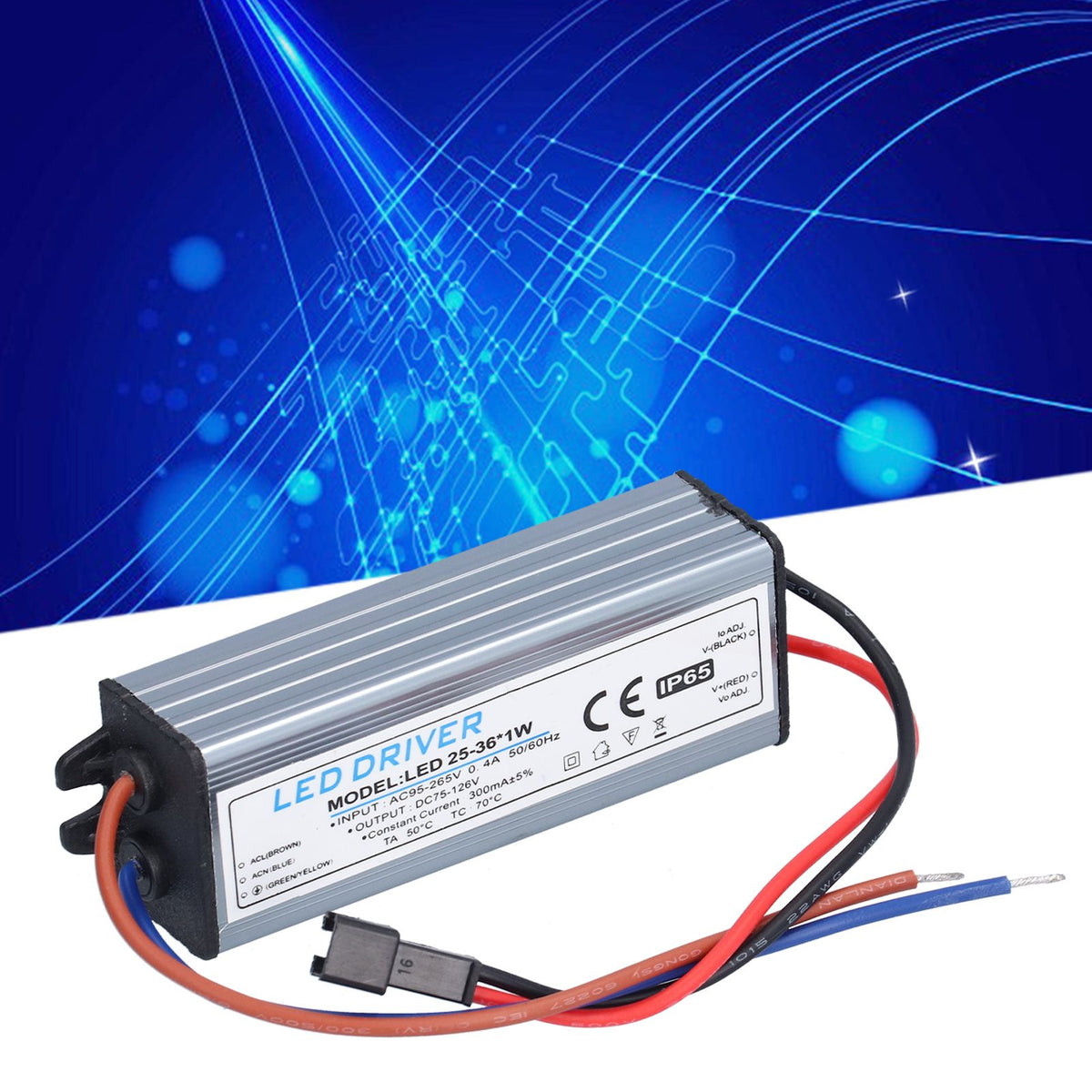 LED Driver Light Transformer DIY Lamp Driving Power Supply AC95‑265V DC75‑126V 25‑36x1W 300mA