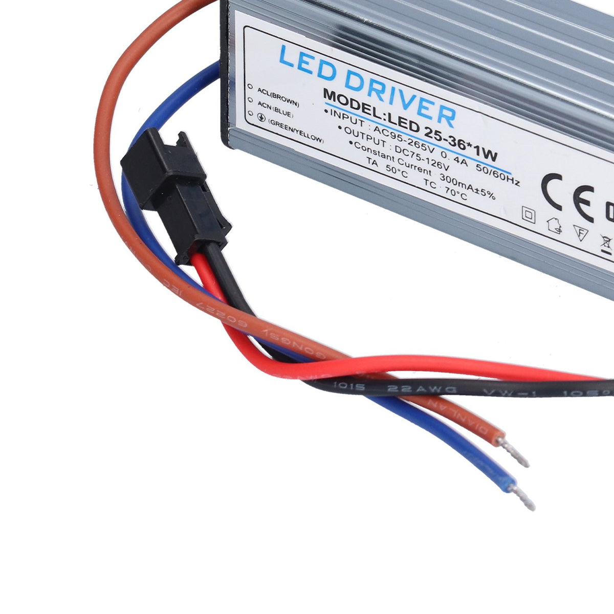 LED Driver Light Transformer DIY Lamp Driving Power Supply AC95‑265V DC75‑126V 25‑36x1W 300mA