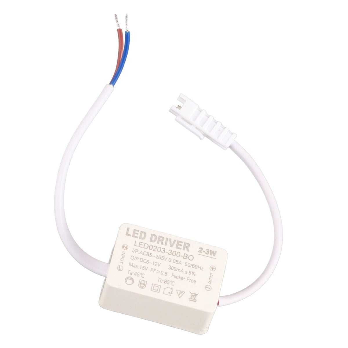 LED Driver Constant Current 300mA High Power AC 85‑265V Output 6‑12V DC Connector for LED Lamp Products