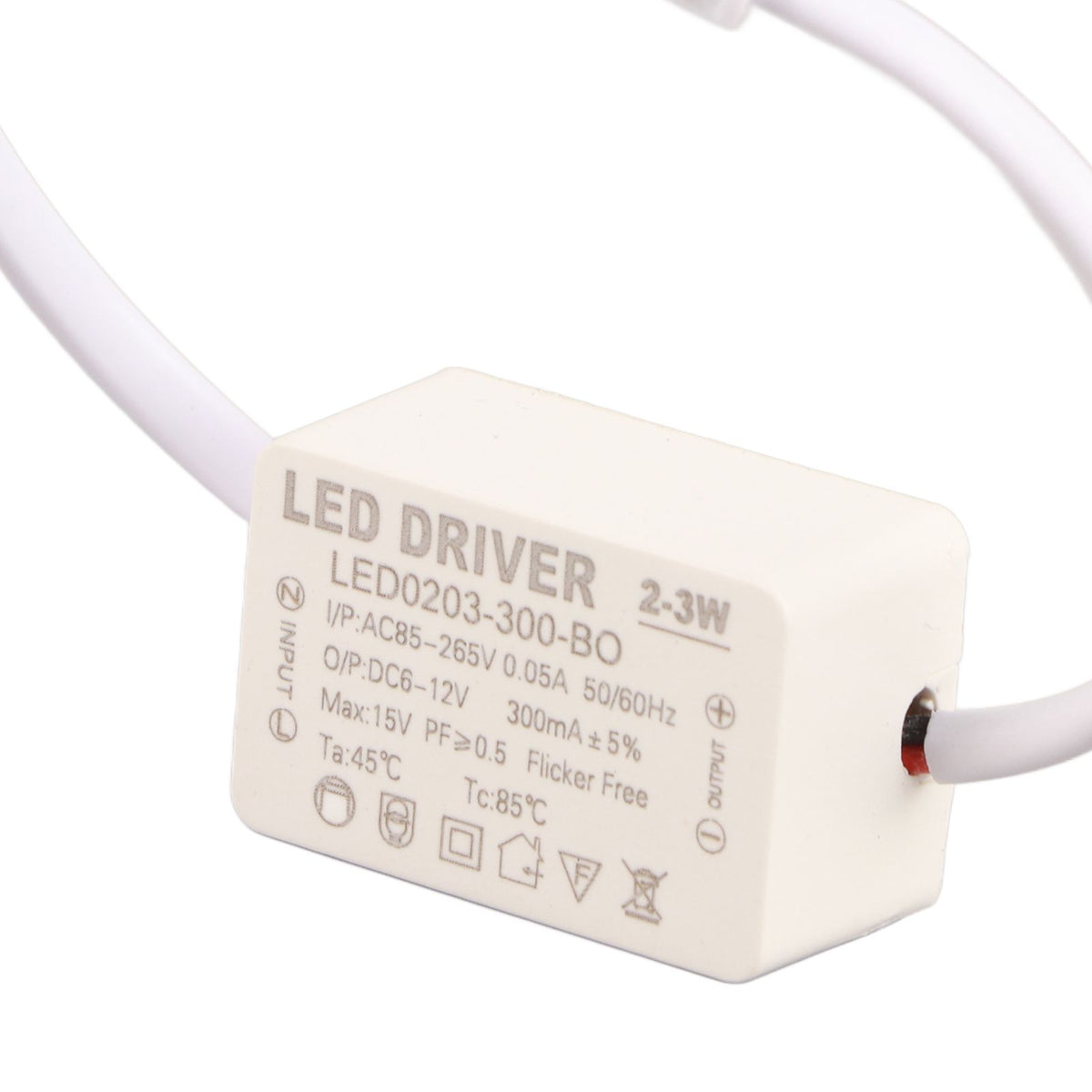 LED Driver Constant Current 300mA High Power AC 85‑265V Output 6‑12V DC Connector for LED Lamp Products