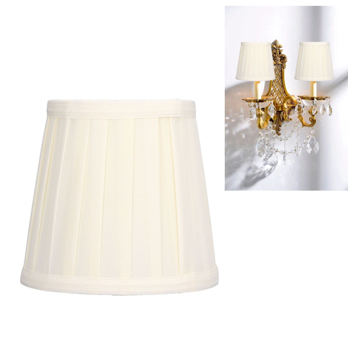 3Pcs Fabric Lampshade 6inx5.5inx4in Safe Exquisite High Light Transmittance Chandelier Lamp Shades