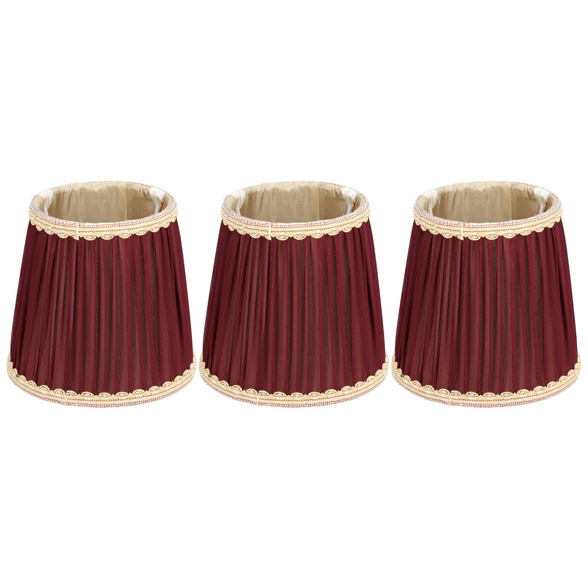 3pcs E14 Fabric Lamp Shade Wine Red Modern Clip On Lampshade for Home Wall Candle Table Lamps