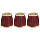 3pcs E14 Fabric Lamp Shade Wine Red Modern Clip On Lampshade for Home Wall Candle Table Lamps