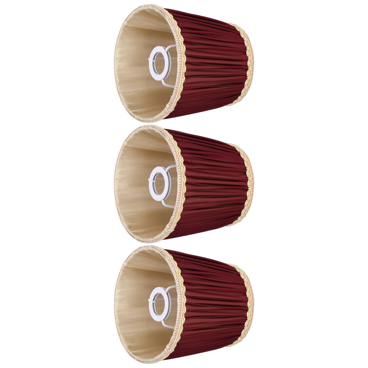 3pcs E14 Fabric Lamp Shade Wine Red Modern Clip On Lampshade for Home Wall Candle Table Lamps