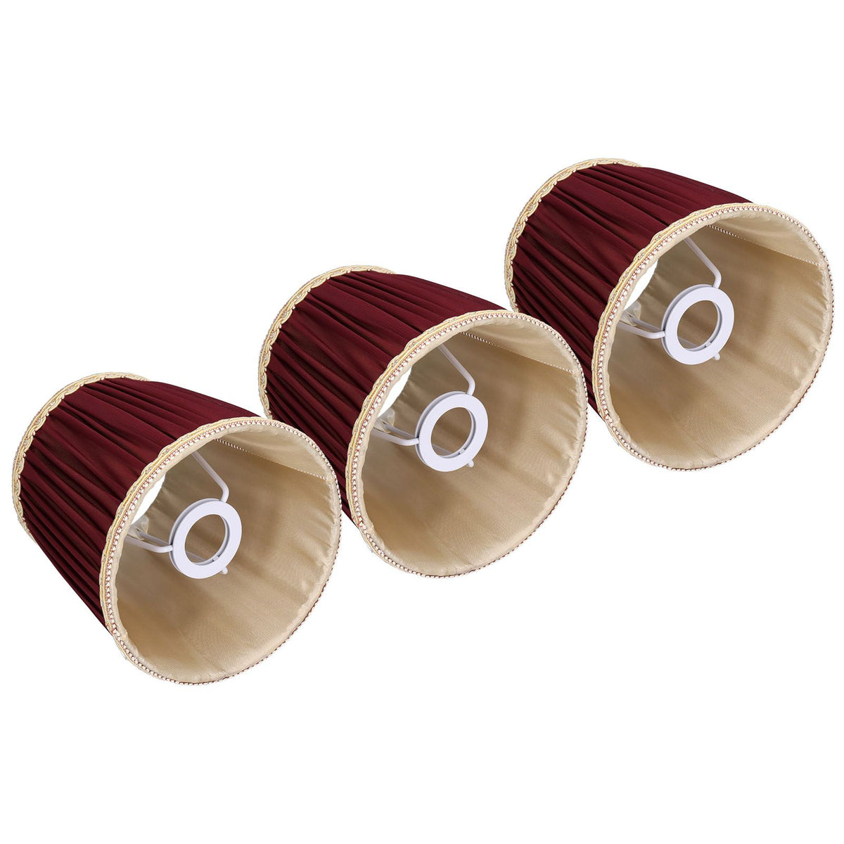 3pcs E14 Fabric Lamp Shade Wine Red Modern Clip On Lampshade for Home Wall Candle Table Lamps