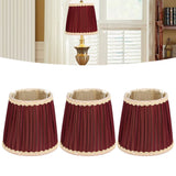 3pcs E14 Fabric Lamp Shade Wine Red Modern Clip On Lampshade for Home Wall Candle Table Lamps
