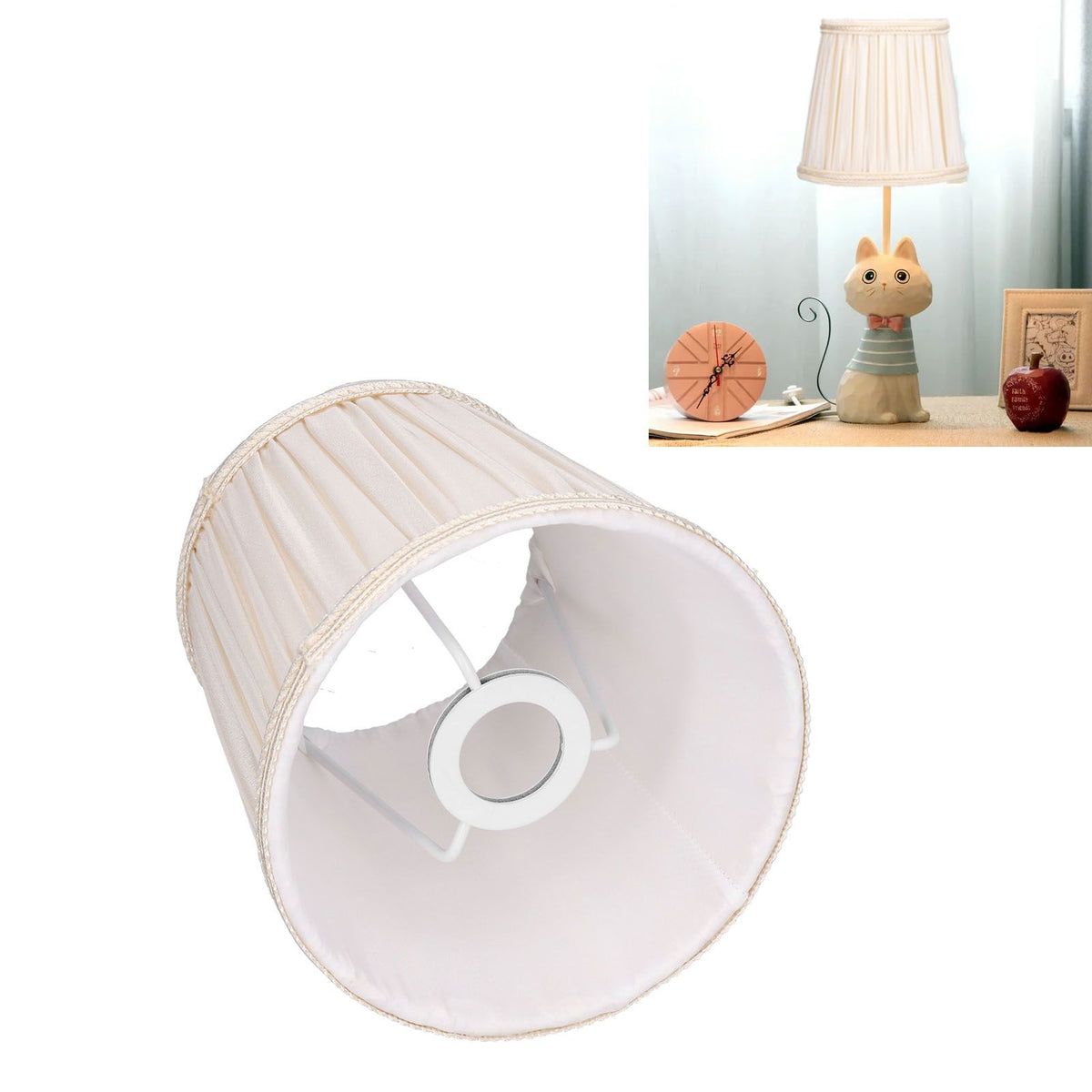 Cloth Lampshade Interventional Modern Decorative Fabric Table Lamp Cover for E14 BulbsApricot