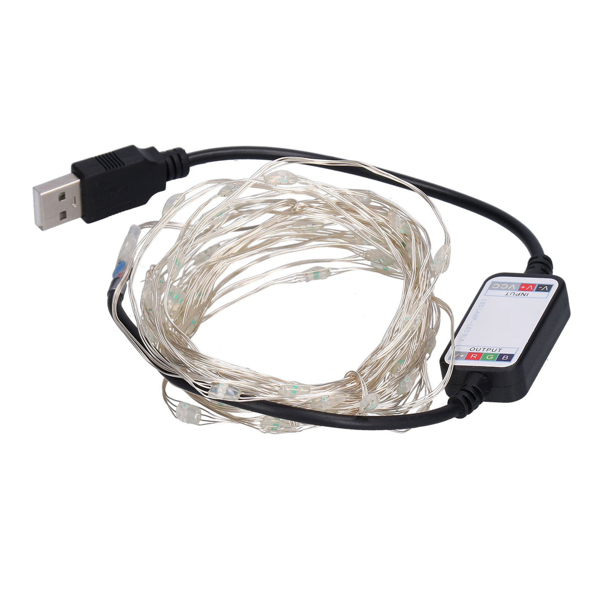String Lights USB LED Colorful RGB Waterproof Copper Wire Music Light String Christmas Decoration Light5m 50 Lights