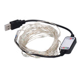 String Lights USB LED Colorful RGB Waterproof Copper Wire Music Light String Christmas Decoration Light5m 50 Lights - Side View