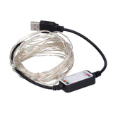 String Lights USB LED Colorful RGB Waterproof Copper Wire Music Light String Christmas Decoration Light5m 50 Lights - Top-Down View