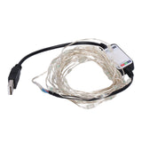 String Lights USB LED Colorful RGB Waterproof Copper Wire Music Light String Christmas Decoration Light5m 50 Lights - 45-Degree Angle