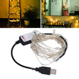String Lights USB LED Colorful RGB Waterproof Copper Wire Music Light String Christmas Decoration Light5m 50 Lights - Extra Image