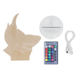 3D Ocean Animal Night Light 16 Color Changing 4 Conversion Modes 3D Touch Lamp for Kids Living Bed Room Gifts