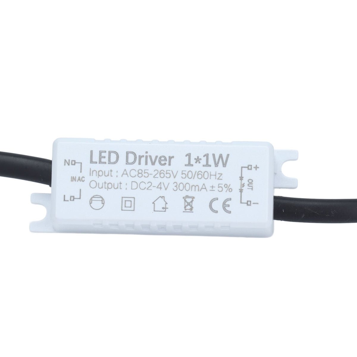 LED Driver 1x1W Power Supply Transformer Adapter AC85‑265V to 2‑4VDC LED Power Driver for LED Light Computer Project