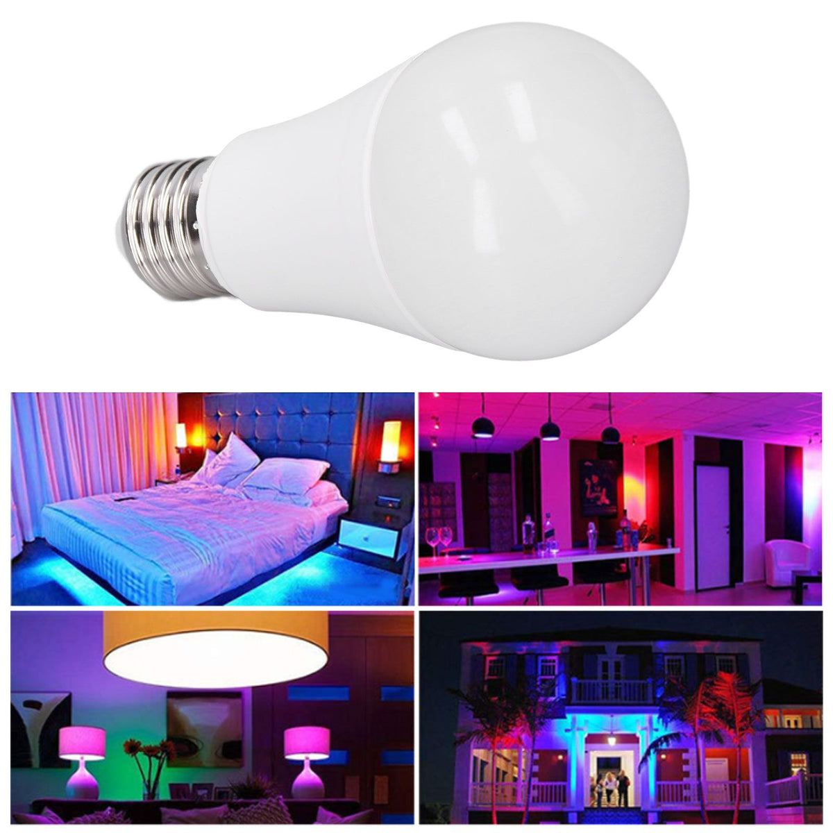 LED Smart Bulb 9W E27 RGB Dimming Light Voice Control Smart Home Bulb for Google 85‑265V