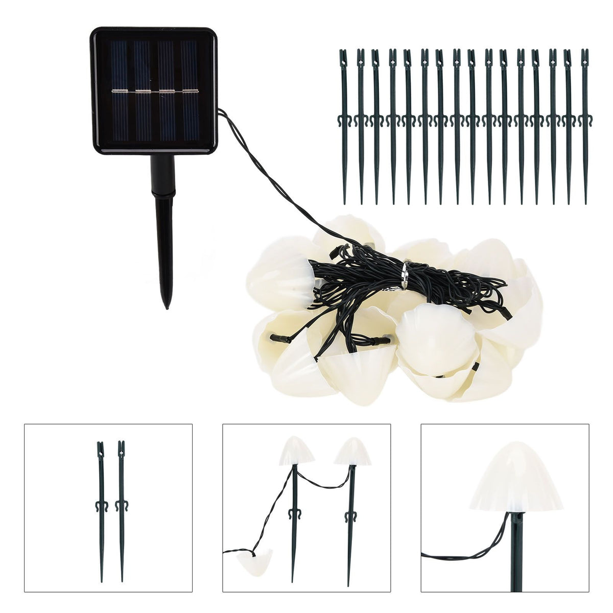 Solar Light String Waterproof Outdoor Garden Landscape Light 20LEDs 8 Lighting ModesColorful Light