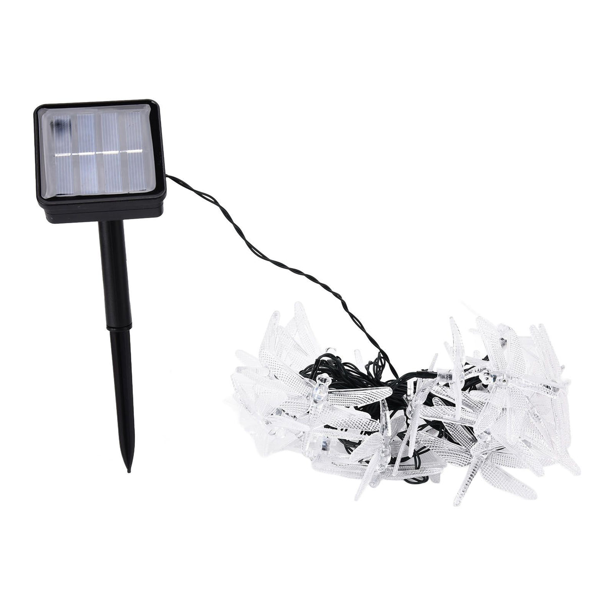 Dragonfly Solar String Lights 30LEDs Solar Powered Fairy Lights Waterproof Outdoor DecorationWarm Light