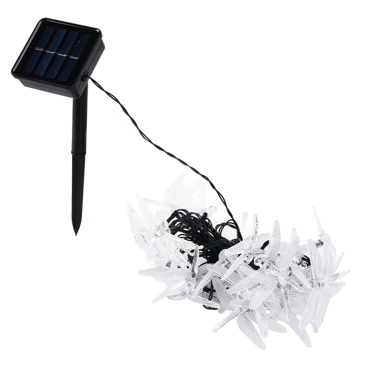 Dragonfly Solar String Lights 30LEDs Solar Powered Fairy Lights Waterproof Outdoor DecorationWarm Light