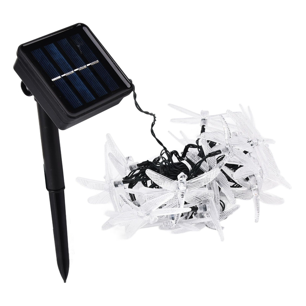 Dragonfly Solar String Lights 30LEDs Solar Powered Fairy Lights Waterproof Outdoor DecorationWarm Light