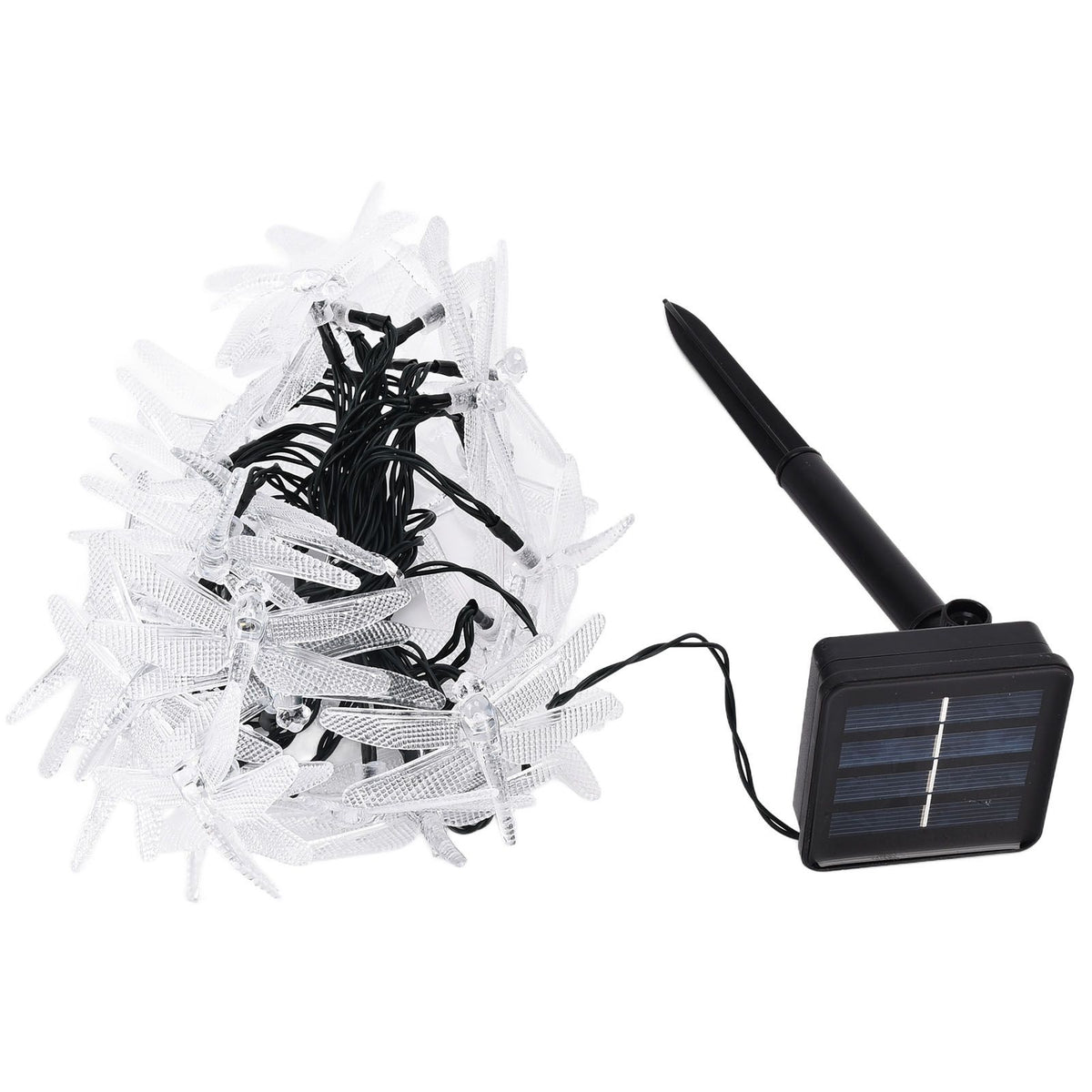 Dragonfly Solar String Lights 30LEDs Solar Powered Fairy Lights Waterproof Outdoor DecorationWarm Light