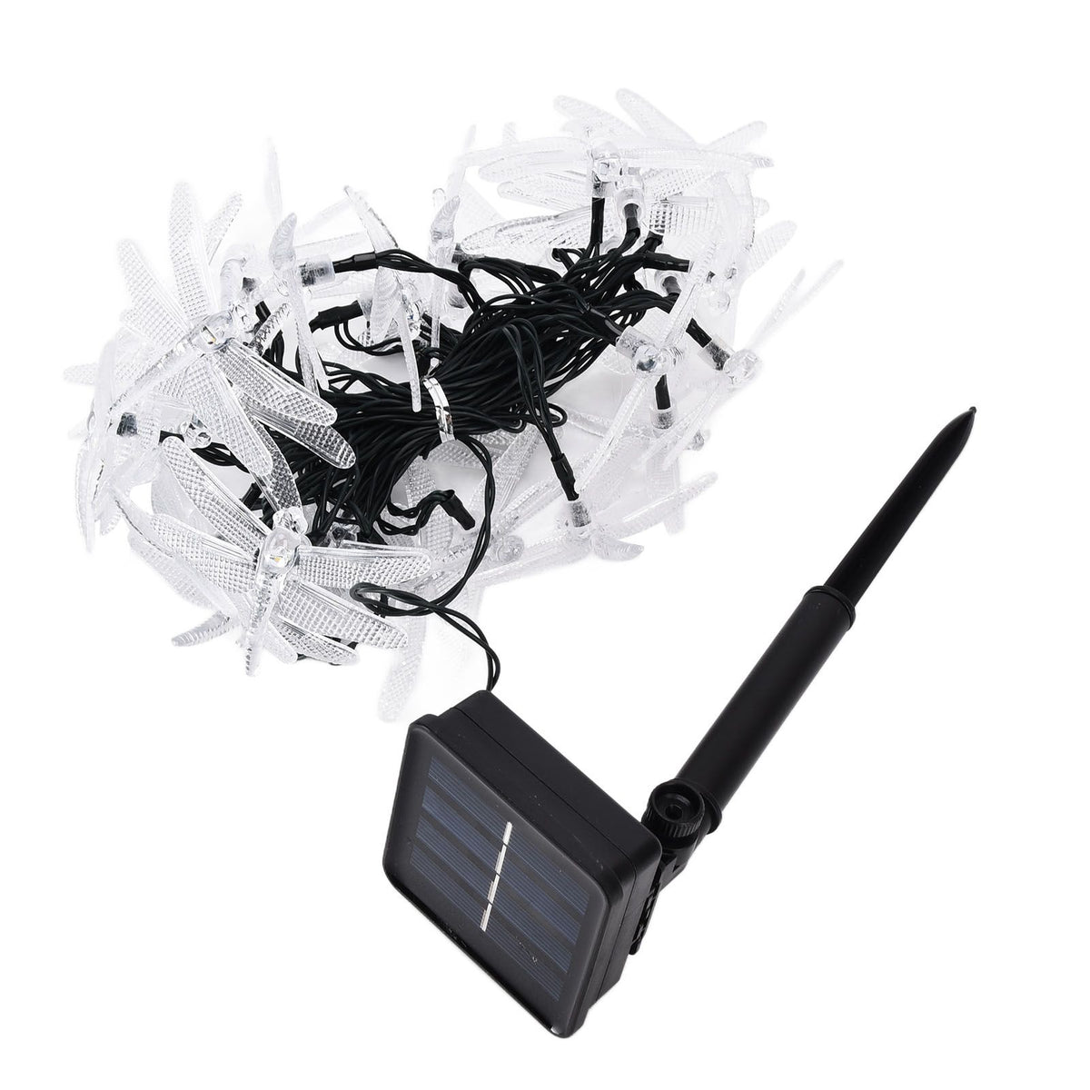 Dragonfly Solar String Lights 30LEDs Solar Powered Fairy Lights Waterproof Outdoor DecorationWarm Light