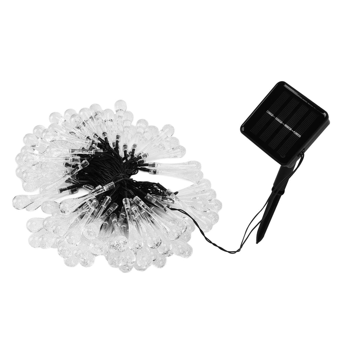100LEDs String Lights Solar Powered Fairy Lamp 12m/39.3ft Waterproof Drop Shape for Patio Lawn Party DecorWarm Light