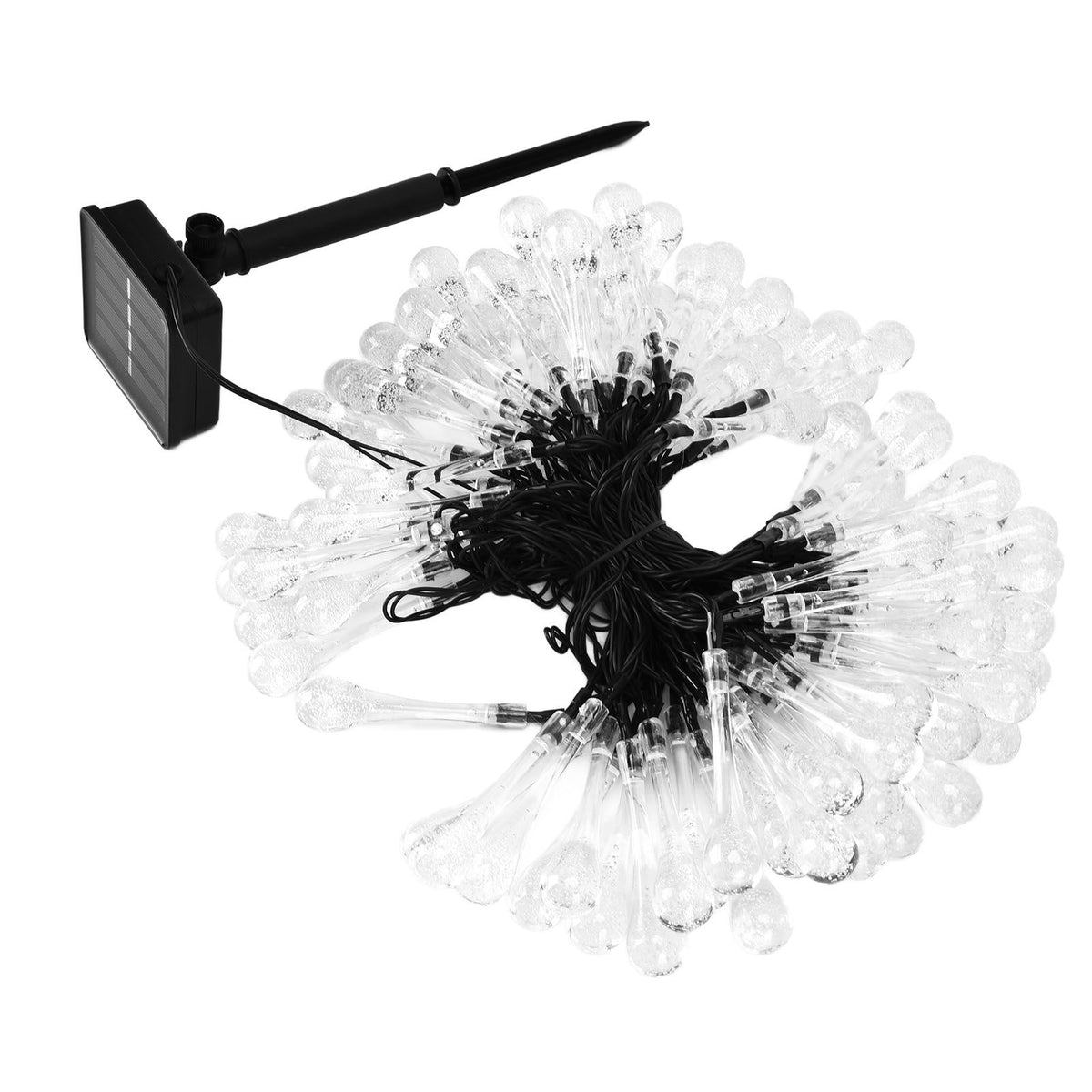 100LEDs String Lights Solar Powered Fairy Lamp 12m/39.3ft Waterproof Drop Shape for Patio Lawn Party DecorWarm Light