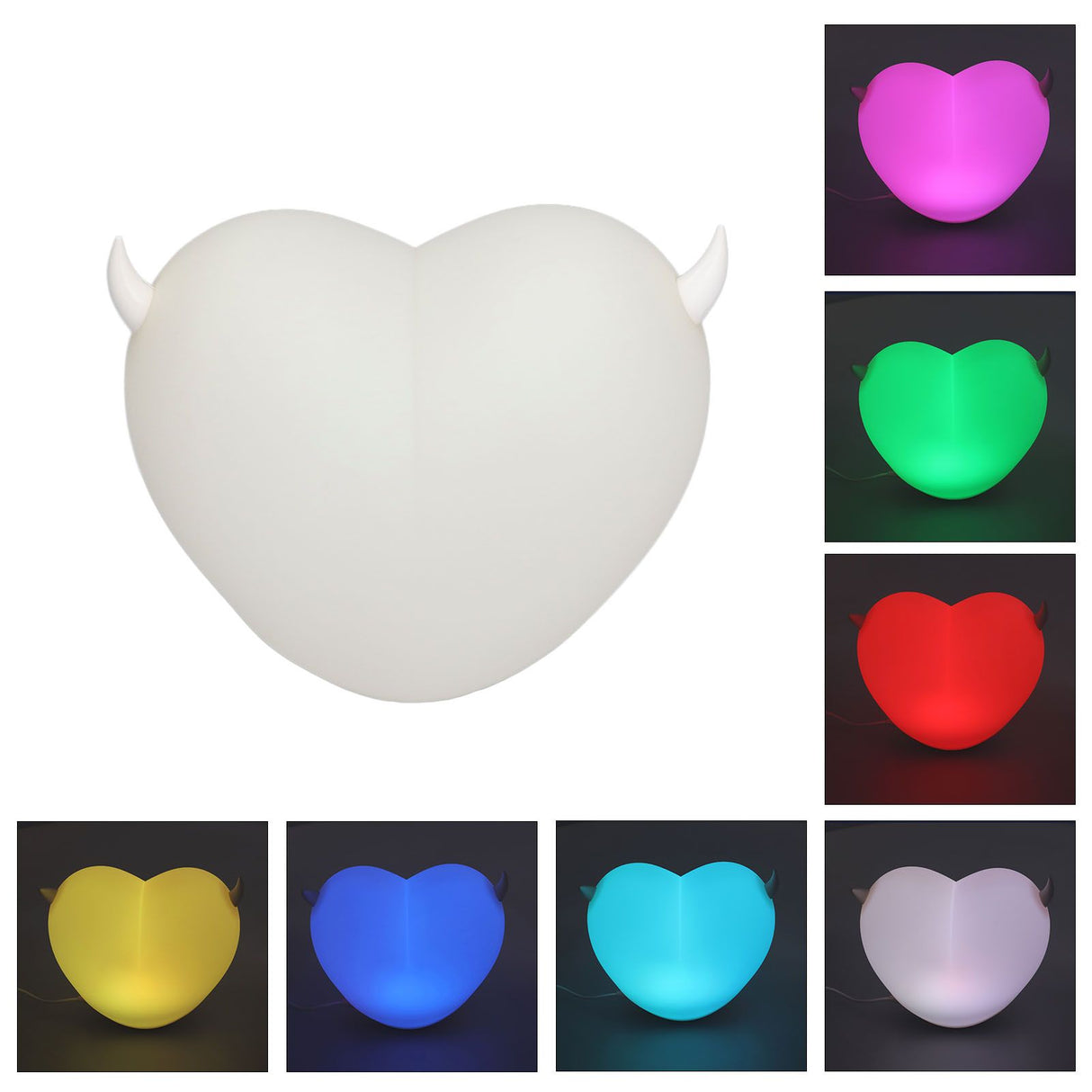 Heart Night Light Exquisite Appearance Rechargeable Battery Colorful Lights Mood Lighting